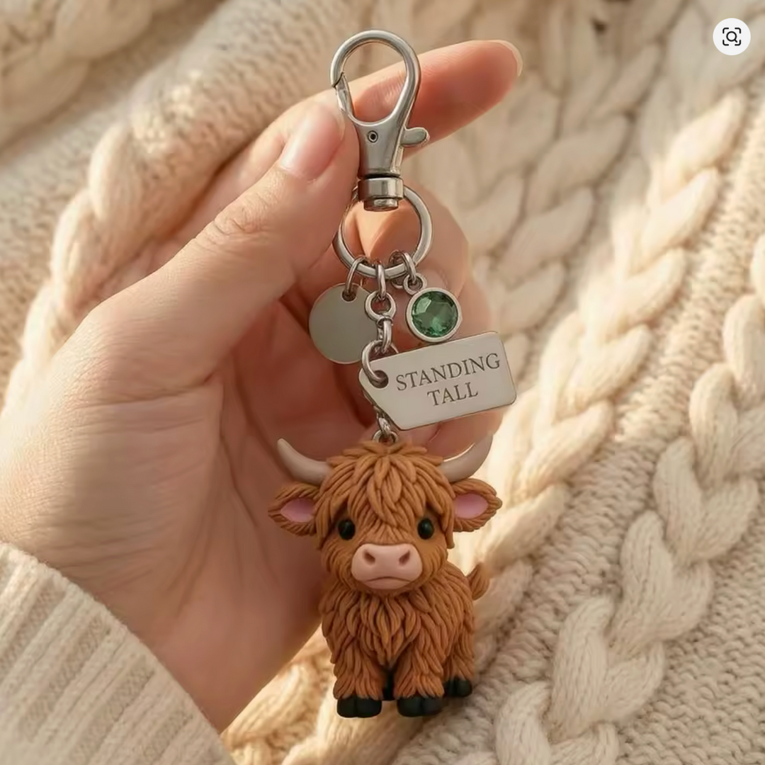 Highland Cow Keychain